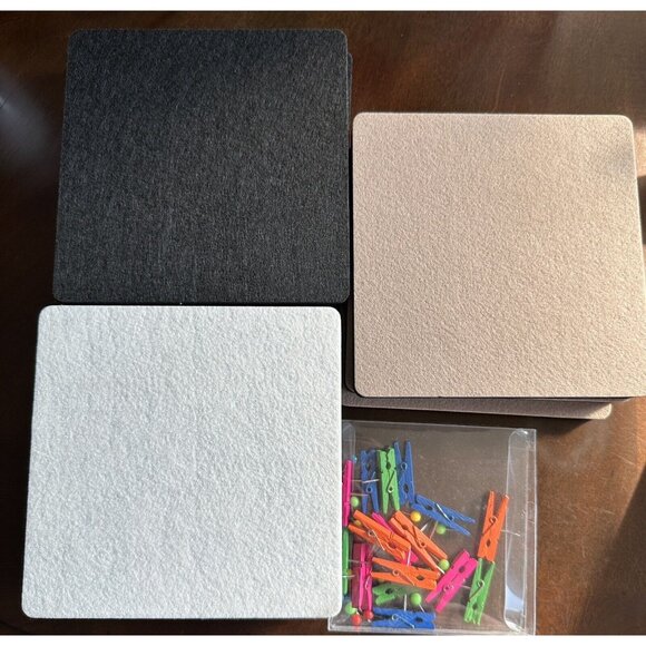 Afumazi 9Pcs Square‎ Felt Cork Board Tiles Self Adhesive Bulletin Board, Pins - Picture 1 of 4